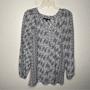 Zac Rachel Women Medium Blouse Ballon 3/4 Sleeves Semi-sheer Boho Paisley